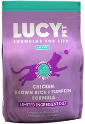 4lb Lucy Pet Chicken, Brown Rice & Pumpkin, LID Cat Food - Food